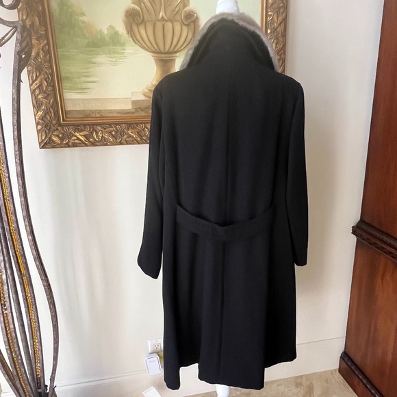 Vintage Large Kapmoor Wool Mink Black Coat Size L - Picture 12 of 15